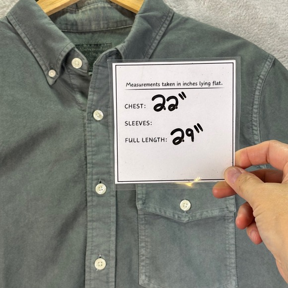 Abercrombie & Fitch Men's Button-Up Shirt Gray Washed Cotton Long Sleeve Sz L - Picture 4 of 8